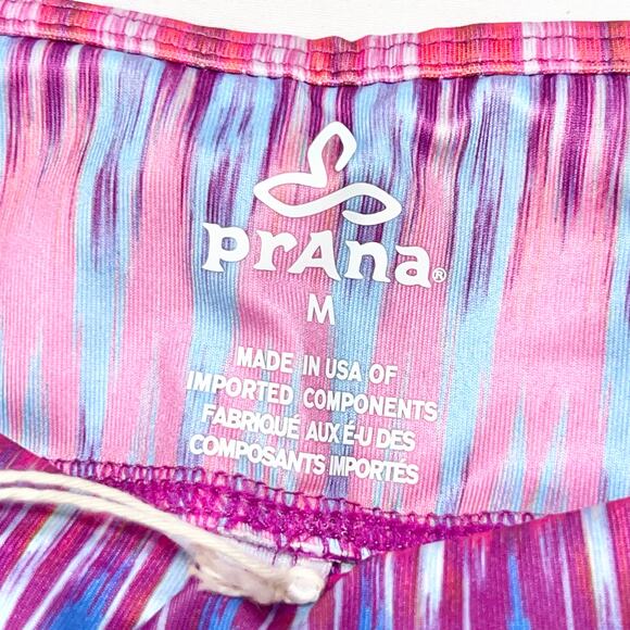 Prana Roxanne Leggings Women Medium Mid Rise Fitted Pink Blue White New - Picture 6 of 6